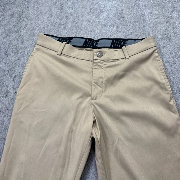 Nike Golf Pants Men 32 x 32 Beige Flat Front Stretch Flex Core Standard AJ5489 - Picture 3 of 16
